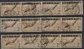 P204.-.SWITZERLAND  /  SUIZA .- 1933-1935 .- 2 Fr. BIRD CARRYING LETTER .- SCOTT # C15a. USED LOT - Used Stamps