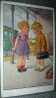 Children,Boy And Girl,Railway Station,Farewell,Signatured,J.Kranzle,vintage Postcard - Kraenzle