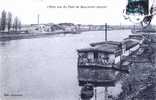 Cpa Beaumont Sur Oise (95) L' Oise Vue Du Pont De Beaumont (amont) , Petite Animation , Bateau Bains Douches ... 1909 - Beaumont Sur Oise
