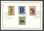 LIECHTENSTEIN, FAMOUS PAINTINGS 1953 VFU SET ON CARD - Lettres & Documents