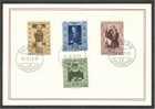 LIECHTENSTEIN, FAMOUS PAINTINGS 1953 VFU SET ON CARD - Lettres & Documents