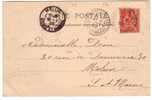 Mouchon 10c Rose Type I Yvert 112 Seul Sur Carte Postale, Obl. Daguin 1902 - 1900-02 Mouchon