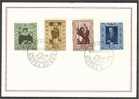 LIECHTENSTEIN, FAMOUS PAINTINGS 1953 VFU SET ON CARD - Storia Postale