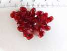 Lot De 10 Perles Ovales Facettées En Cristal Rouge Foncé 6x4mm - Perles