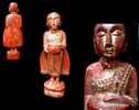 - Bonze Birman Debout / Burmese Adoring Monk Statue - Holz