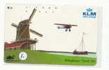 KLM FOKKER Viegtuig - Airplane -  Avion -Jet - Avions - Aérienne - Flugzeug Op Telefoonkaart (1) RARE!! - Flugzeuge