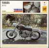 Fiche Moto, YAMAHA 250 YD1 (Tourisme, Japon, 1957), Détail Technique Au Dos (14 Cm De Côté) 2 Scans - Moto