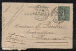 Carte-Lettre Avec 15 C Semeuse Vert Ligné - Oblitération ORANGE De 1905 Pour CHAMARET - Tarjetas Cartas
