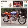 Fiche Moto, MV AGUSTA 750 S (Sport, Italie, 1973), Détail Technique Au Dos (14 Cm De Côté ) 2 Scan - Motos