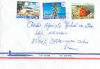 POLYNESIE FRANCAISE - 1986 : Y. 136,137,247 : Trav. Letter : FAUNE MARINE,MARINE FAUNA,CRABE,CRAB,TOURISME,TOURISM, - Sonstige & Ohne Zuordnung