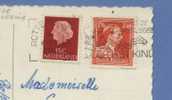 846met Nederlandse Zegel (gemengde Frankeering) Op Kaart Met Stempel ROTTERDAM Naar Antwerpen - 1936-1957 Open Collar