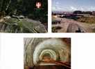 3 Carte De Douane Et Tunnel  - 3 Tunnel And Passport Control Postcards - Douane