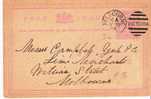 Vic025  / Australien, Victoria,  Ganzsachenkarte Melbourne 1886 - Cartas & Documentos