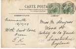 WA004 / Schwan (Paar) 1909,  Ansichtskartea (Monte Carlo)  Nach England - Briefe U. Dokumente