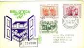 VATICANO FDC 1975 BIBLIOTECA APOSTOLICA VATICANA, VIAGGIATA - Musées