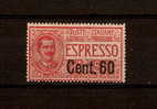 Regno D´ Italia-1922- POSTA ESPRESSO: Valore Nuovo S.t.l. Da 60 C. Soprastampato Su 50 C.- In Buone Condizioni - DC0644. - Posta Espresso