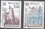 Monaco 1977 Michel 1273 - 1274 O Cote (2008) 3.00 Euro Europa CEPT Monuments Cachet Rond - Oblitérés
