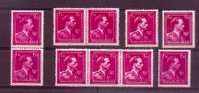 Belg. 1944 - N° 691 ** - 12 Timbres - 1936-1957 Open Kraag