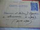 MARCOPHILIE  CARTE LETTRE ENTIER POSTAUX TIMBRE IRIS 1941 - Kartenbriefe