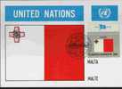 CPJ Nations Unies 1981 Drapeaux Malte - Covers