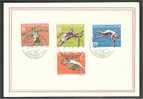 LIECHTENSTEIN, SPORTS III SET FROM 1956 VFU ON CARD - Usati