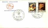 ITALIA FDC "CAVALLINO" 1975  E U R O P A .  DIPINTI DI CARAVAGGIO E TIEPOLO - 1975