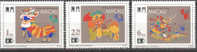 1992 MACAO USAGES & COSTUME-LION&DRAGON DANCES 3V MNH - Other & Unclassified