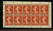 France. N° 135d**  Bloc De 10 Timbres De Carnet. - Unused Stamps