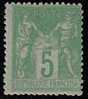 France * N° 102 - 5c  Vert-jaune  Type Sage  - Type III - - 1898-1900 Sage (Type III)