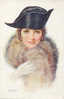 ILLUSTRATEUR JH READING - SERIE 1026 à 1030 GRACE FEMININE - SUPERBE PORTRAIT De FEMME ELEGANTE Au CHAPEAU - Reading