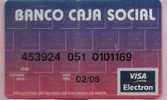 COLOMBIA- 1998 - " DEBIT CARD " - BANCO CAJA SOCIAL - VISA - CARTE BANCAIRE - Tarjetas De Crédito (caducidad Min 10 Años)