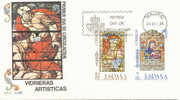 Espagne FDC (2) 1985 " Vitraux Artistiques" - Glas & Fenster