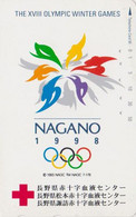 TC JAPON / 110-011 - JEUX OLYMPIQUES NAGANO CROIX ROUGE - RED CROSS OLYMPIC GAMES JAPAN Phonecard - Olympische Spiele