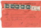 532)raccomandata Con 5x60cen. Imperiale Senza Fasci Da Venetico  A Messina Il 8-11-1945 - Marcophilie