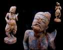 Statue De Nat Porteur / Burmese Nat Bearer - Madera