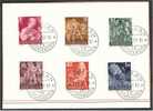 LIECHTENSTEIN, DEFINITIVES 1951, SUPERB SET USED ON CARDS! - Gebruikt