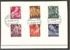 LIECHTENSTEIN, DEFINITIVES 1951, SUPERB SET USED ON CARDS! - Used Stamps