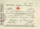 CROCE ROSSA ITALIAN - FAENZA  RICEVUTA £.5  DEL 1/12/1899 - Red Cross