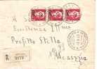 574) WW2-raccomandata Con 3x2 Lire PM Imperiale Da Messina Per Città Il  2-5-1945 - Storia Postale