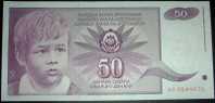 Yugoslavia,Banknote,Paper Money,Inflation,50 Dinars - Yugoslavia