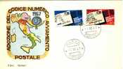 ITALIA FDC "ROMA"  1967  ADOZIONE DEL CODICE AVVIAMENTO POSTALE CAP 1° SERIE. - Zipcode