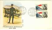 ITALIA FDC "ROMA"  1968  FRANCESCO BARACCA AVIATORE 1888-1918 - Prima Guerra Mondiale