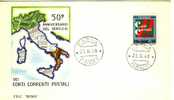 ITALIA FDC "ROMA"  1968  CINQUANTESIMO ANNIVERSARIO CONTI CORRENTI POSTALI - Altri & Non Classificati