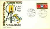 ITALIA FDC "ROMA"  1969  FEDERAZIONE SOCIETA´ FILATELICHE ITALIANE. CINQUANTESIMO 1919 - Altri & Non Classificati