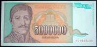 Yugoslavia,Banknote,Paper Money,Inflation,5.000.000 Dinars,1993. - Joegoslavië