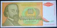 Yugoslavia,Banknote,Paper Money,Inflation,5.000.000.000 Dinars,1993. - Joegoslavië