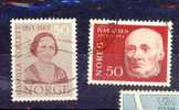 NORVEGE  NORGE NORWAY Yt 450 Et 458  CAMILIA COLLETT - IVAR AASEN  Ob. - Used Stamps