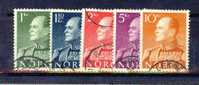 NORVEGE  NORGE NORWAY  1958  ROI OLAV V     YT 386 A 390 TB - Gebruikt