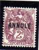 FRANCE: ANNULE N° 108a * - 1900-29 Blanc