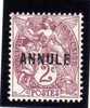 FRANCE: ANNULE N° 108a * - 1900-29 Blanc